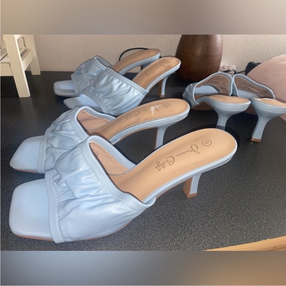 NWT sandals stiletto heel mules blue sky size 8,8.5 and 10 - Picture 6 of 12